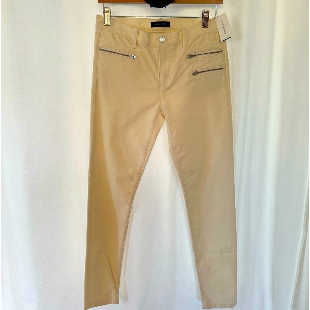See All Pics! STRETCH Banana Republic Off White Velvet Corduroy Skinny Jeans - Picture 2 of 9
